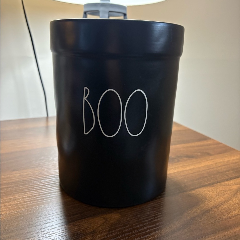 Rae Dunn Black Halloween 'BOO' Canister